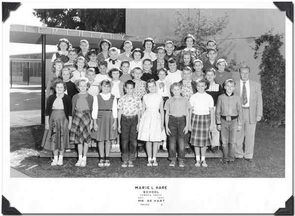 Marie L Hare - Nov 1955 - Mr. DeHart - Grade 6